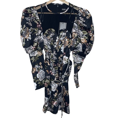 Lavish alice black floral - black, puff